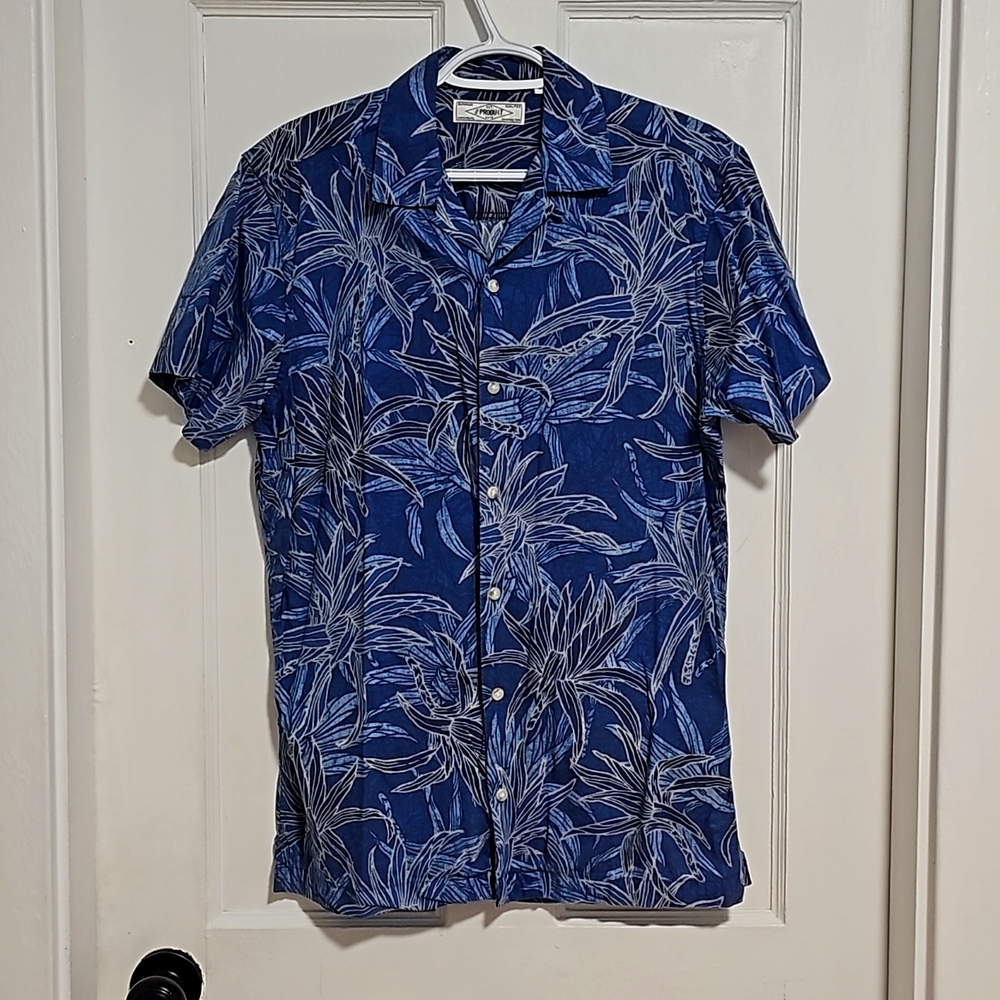 Produkt Floral Button Down Short Sleeve - Size S - Blue